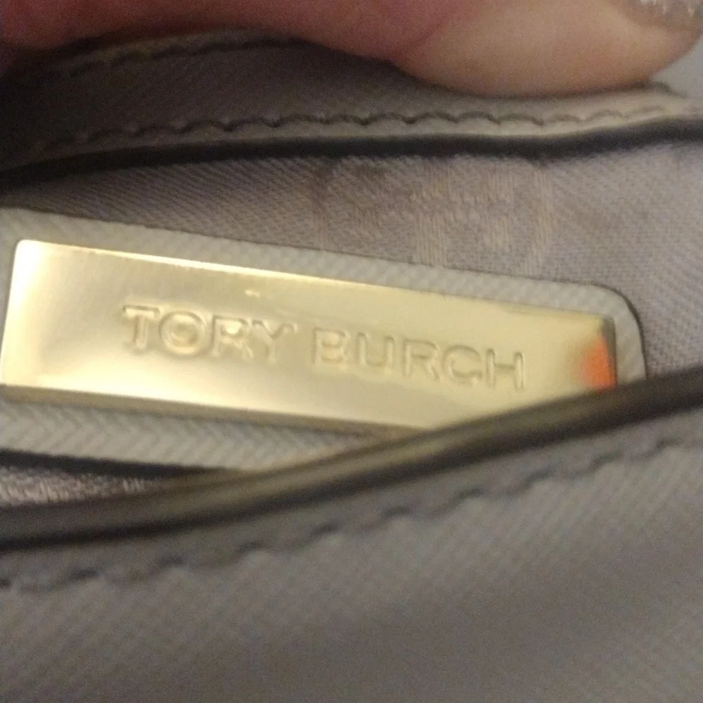 Tory Burch Robinson Saffiano Leather Grey Convertible Chain Crossbody Bag